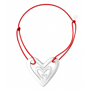 Brazalete Corazón Triple de 3cm en plata