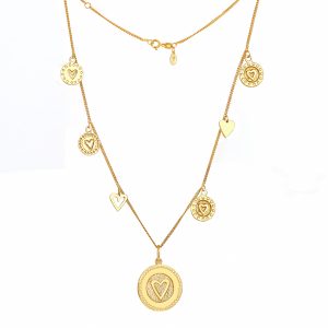 Collar Varias Medallas - plata con baño de oro