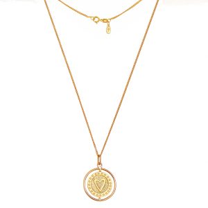 Collar Medallón - plata con baño de oro