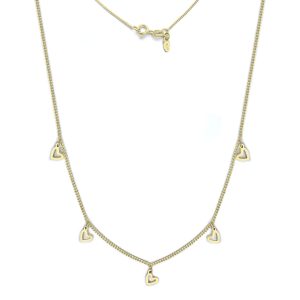 Collar Amor Etéreo Varios Corazones en Oro