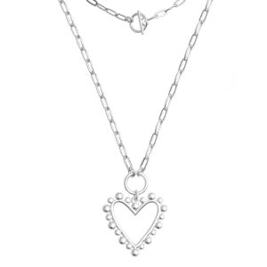 Collar largo Corazón Florido