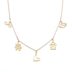 Collar Carta a mamá - plata con baño de oro