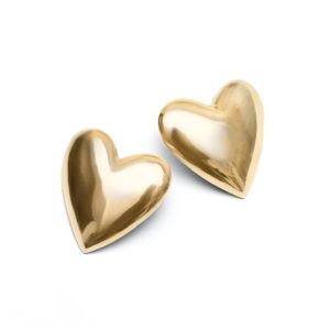 Zarcillos Latido corazón - maxi plata con baño de oro