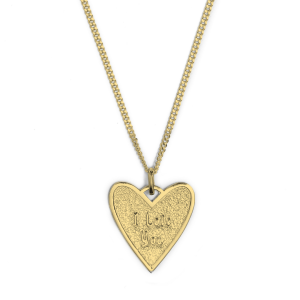 Collar I love u heart - plata con baño de oro