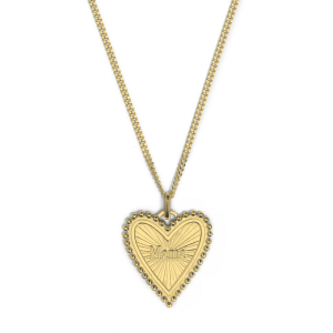 Collar Mamá heart - plata con baño de oro