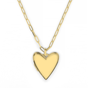 Locket Forever in my heart – Collar mediano plata con baño de oro